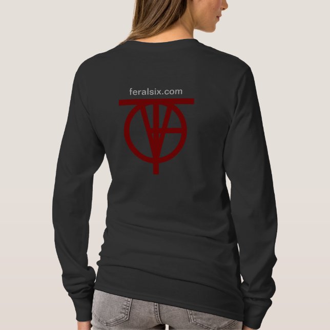 T-shirt do L/S das mulheres F6 (Verso)
