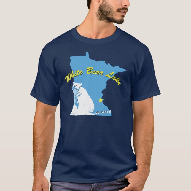 T-shirt do lago bear branco (Frente)