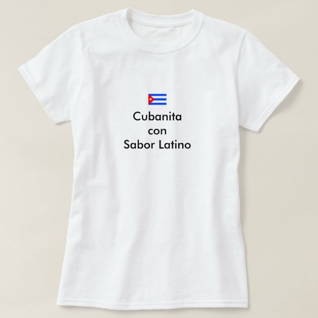 T-shirt do latino do sabor do engodo de Cubanita (Frente do Design)