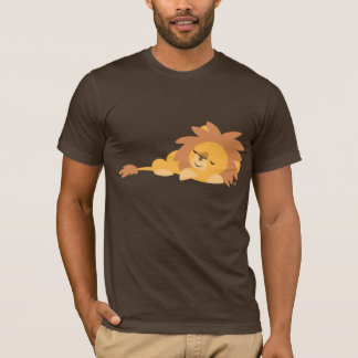 T-shirt do leão de animação em canhão