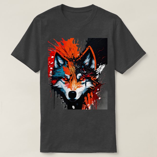 T-Shirt do Lobo de Fogo (Frente do Design)