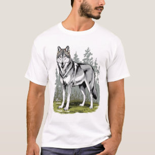 T-shirt do lobo estilizado