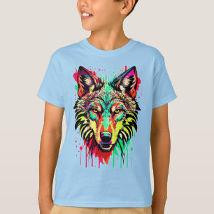 T-Shirt do Lobo Retro - Camisa Colorida do Lobo