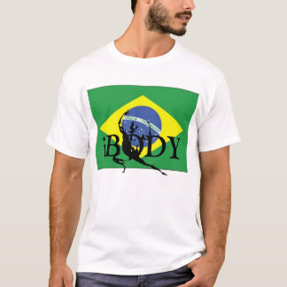 t-shirt do logotipo da bandeira de Brasil do iBODY