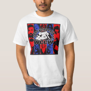 T-shirt do logotipo da enciclopédia WCCW
