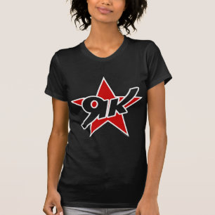 T-shirt do logotipo da estrela do vermelho dos
