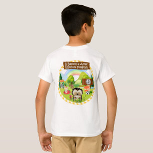 T-shirt do logotipo da parte traseira da juventude