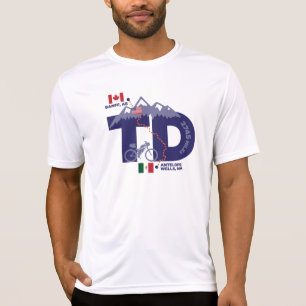 T-shirt do logotipo da partilha "TD" da excursão