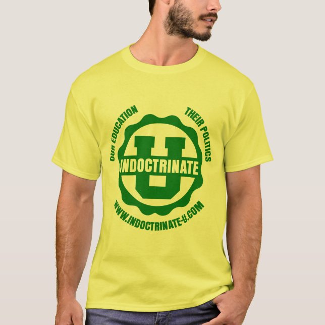 T-shirt do logotipo da radiação do amarelo (Frente)