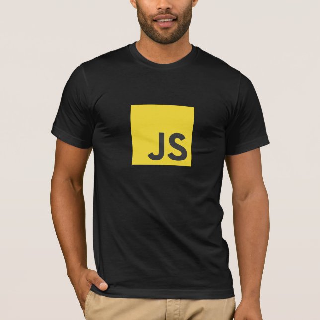 T-shirt do logotipo do Javascript (preto) (Frente)