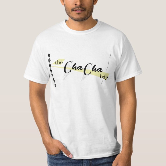 t-shirt do logotipo dos meninos do cha-cha (Frente)