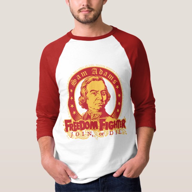 T-shirt do lutador da liberdade de Sam Adams (Frente)