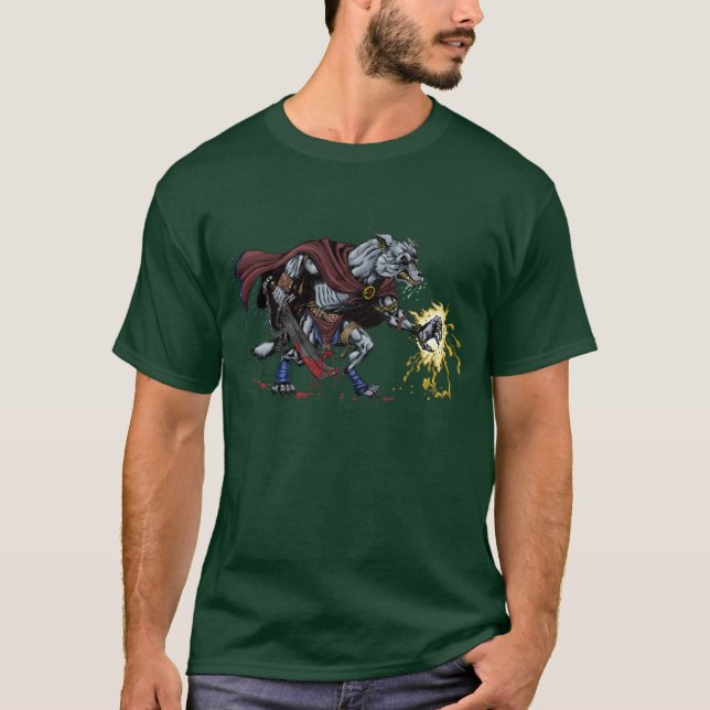 T-shirt do lutador do homem-lobo da fantasia (Frente)