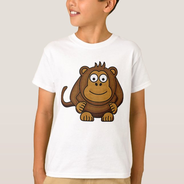 T-shirt do macaco dos desenhos animados dos miúdos (Frente)