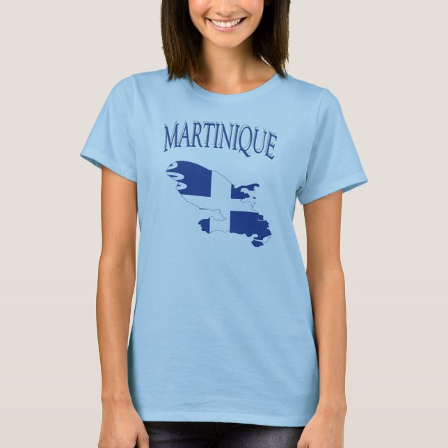 T-shirt do mapa da bandeira de Martinica (Frente)