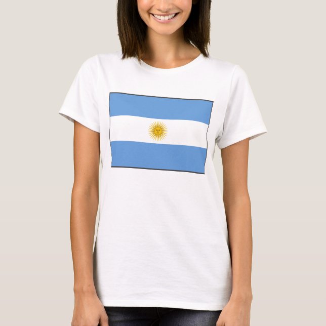 T-shirt do mapa da bandeira x de Argentina (Frente)