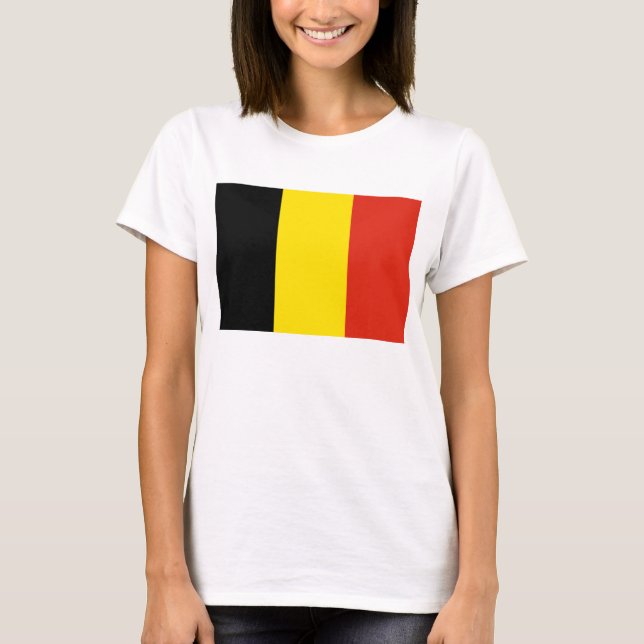 T-shirt do mapa da bandeira x de Bélgica (Frente)