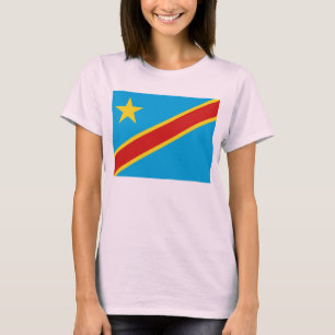 T-shirt do mapa da bandeira x de Congo-Kinshasa