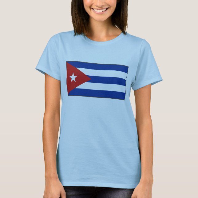 T-shirt do mapa da bandeira x de Cuba (Frente)