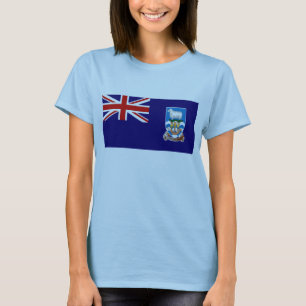T-shirt do mapa da bandeira x de Ilhas Falkland