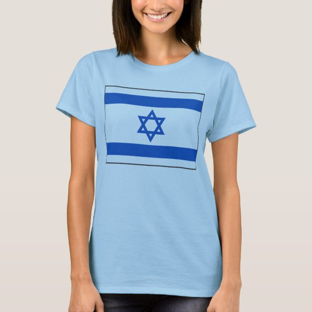 T-shirt do mapa da bandeira x de Israel (Frente)