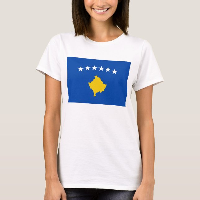 T-shirt do mapa da bandeira x de Kosovo (Frente)
