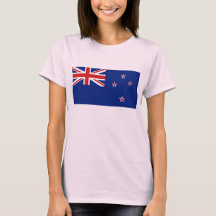 T-shirt do mapa da bandeira x de Nova Zelândia