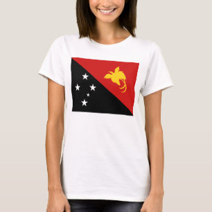 T-shirt do mapa da bandeira x de Papuá-Nova Guin