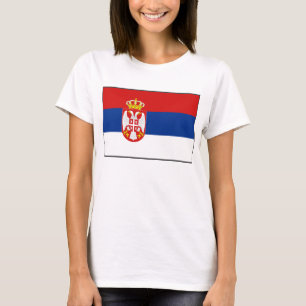T-shirt do mapa da bandeira x de Serbia