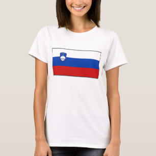 T-shirt do mapa da bandeira x de Slovenia