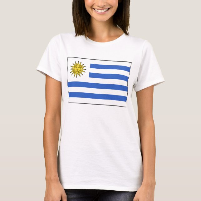 T-shirt do mapa da bandeira x de Uruguai (Frente)