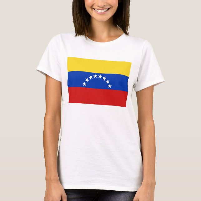 T-shirt do mapa da bandeira x de Venezuela (Frente)