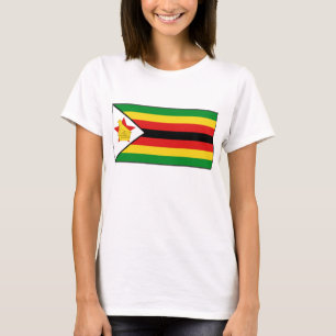 T-shirt do mapa da bandeira x de Zimbabwe