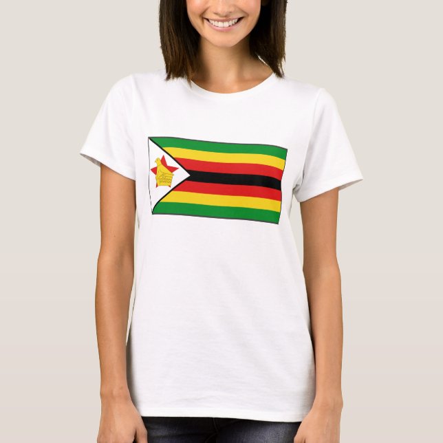 T-shirt do mapa da bandeira x de Zimbabwe (Frente)