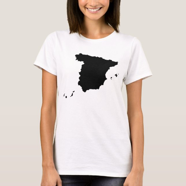 T-shirt do mapa da espanha (Frente)