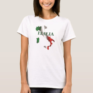 T-shirt do mapa das senhoras Italia