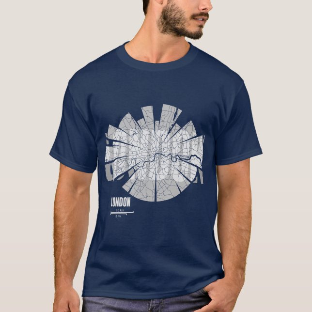 T-shirt do mapa de Londres (Frente)