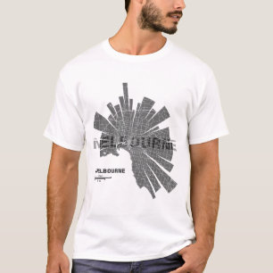 T-shirt do mapa de Melbourne