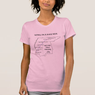 T-shirt do mapa de rota do traço de Natchez