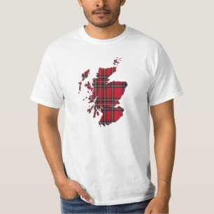 T-shirt do mapa de Scotland do Tartan