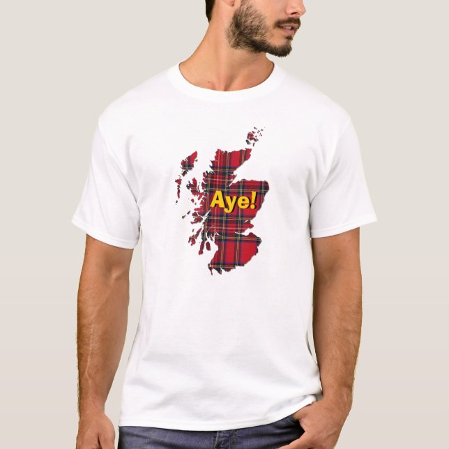 t-shirt do mapa de Scotland do Tartan do indyref# (Frente)