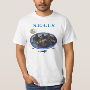 T-shirt do marinho dos selos
