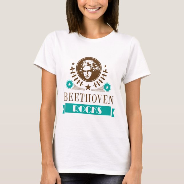 T-shirt do melómano das rochas de Beethoven (Frente)