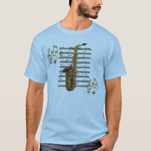 T-shirt do melómano do músico do SAXOFONE