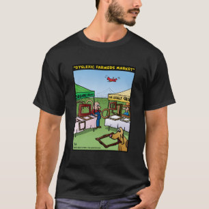 T-shirt Do "mercado dos fazendeiros Dyslexic "