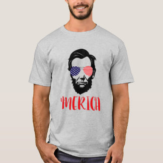 T-shirt do merica de Abraham Lincoln '