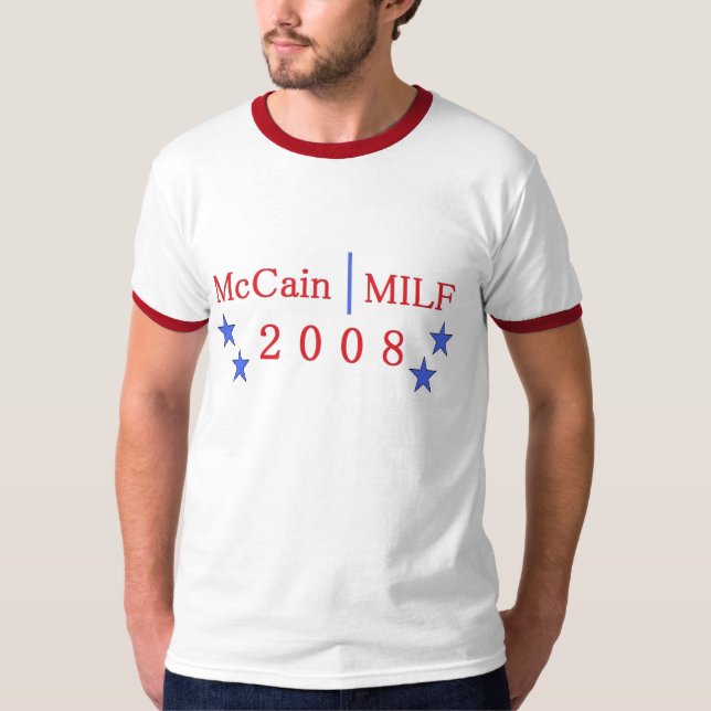 t-shirt do milf do mccain (Frente)