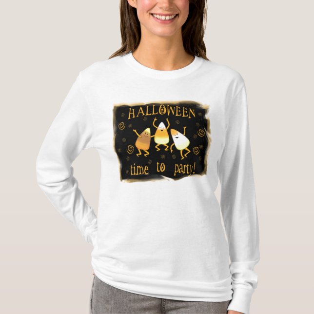 T-shirt do milho de doces do Dia das Bruxas (Frente)