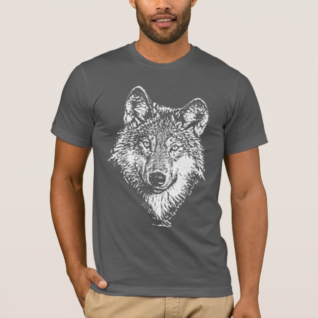 T-shirt do Monochrome do lobo (Frente)