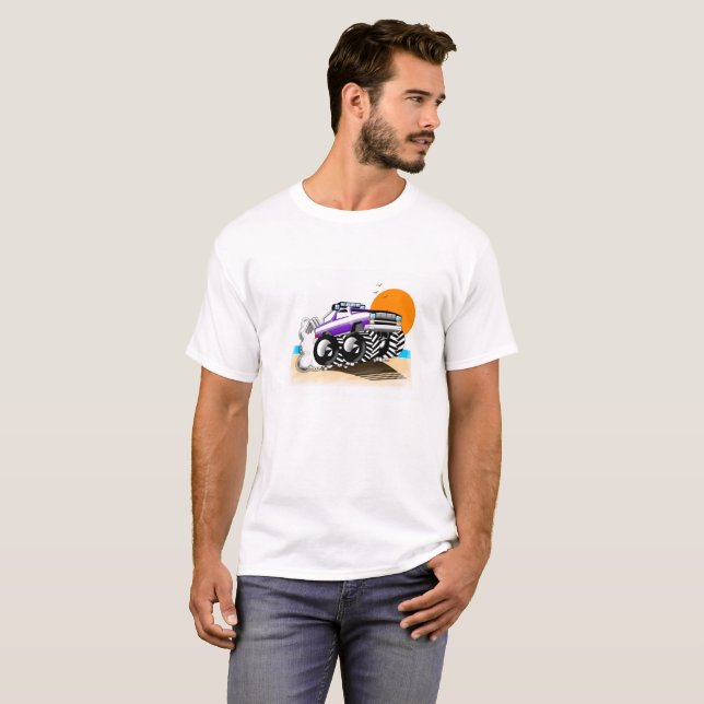 T-shirt do monster truck para homens (Frente Completa)